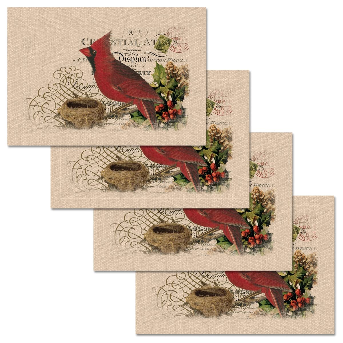 Heritage Lace Winter Garden Placemat, Tischset Platzset Platzdeckchen, 14'' x 20'', Natural Woven