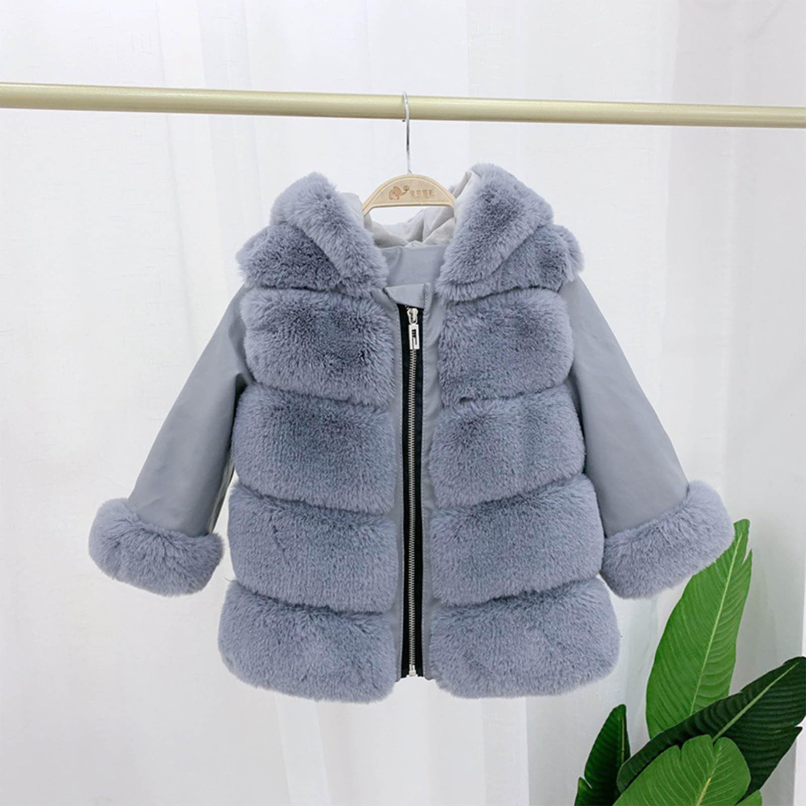 Winterjacke Mädchen Fleecejacke Warme Kunstpelz Jacke Elegante Mantel Dicker Wintermantel Fleece Gefütterte Outdoorjacke Kapuzenjacke Mode Kinderjacke Freizeitjacke Cute Coat Schulmäntel