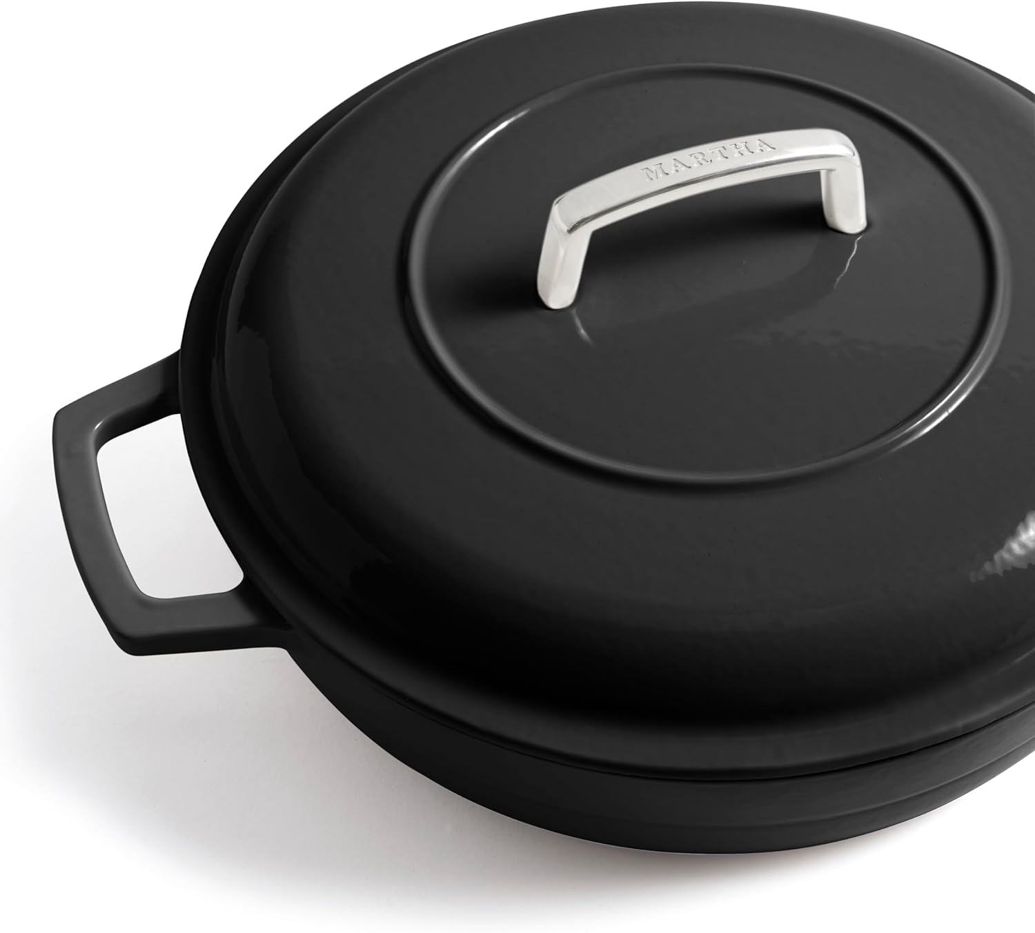 Martha by Martha Stewart 3.5 QT European Enameled Cast Iron Braiser w/Lid - Obsidian