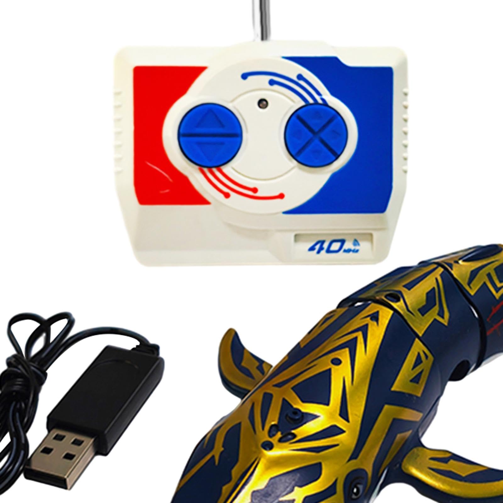 RC Giocattolo Telecomandato Squali Spray Acqua Impermeabile Movimento Flessibile Multimodale Resistente Materiale PP Adatto per Giochi, d'oro
