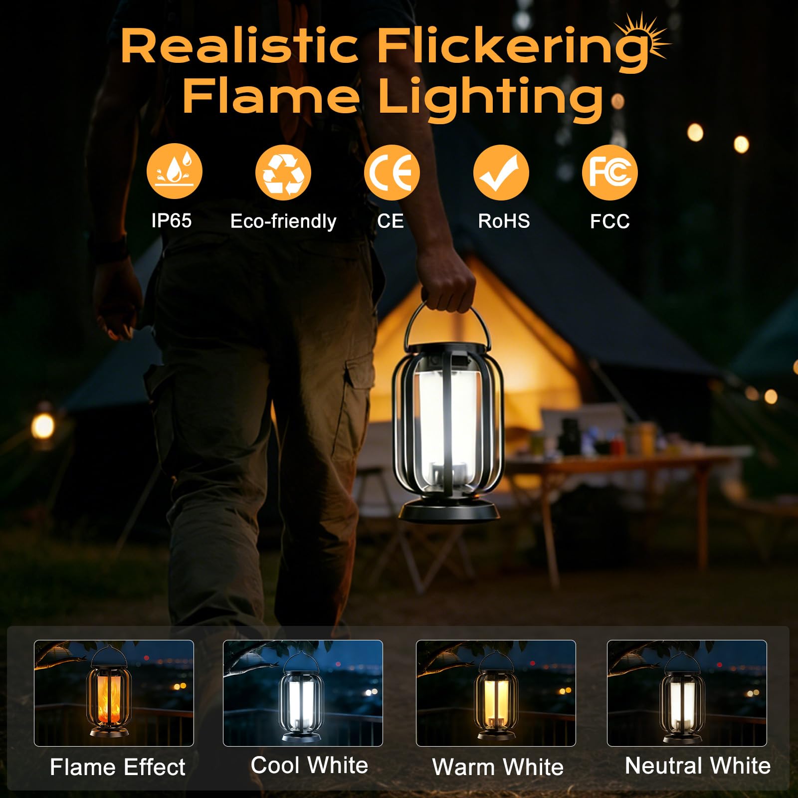 Solar Flammen Laterne für Außen Hängend, 2 Stück Solarlampen IP65 Wasserdicht mit 3 Farbtemperaturen, Balkon Garten Lampion, Halloween Deko, Outdoor Leuchten für Terrasse, Rasen, Hof, Camping