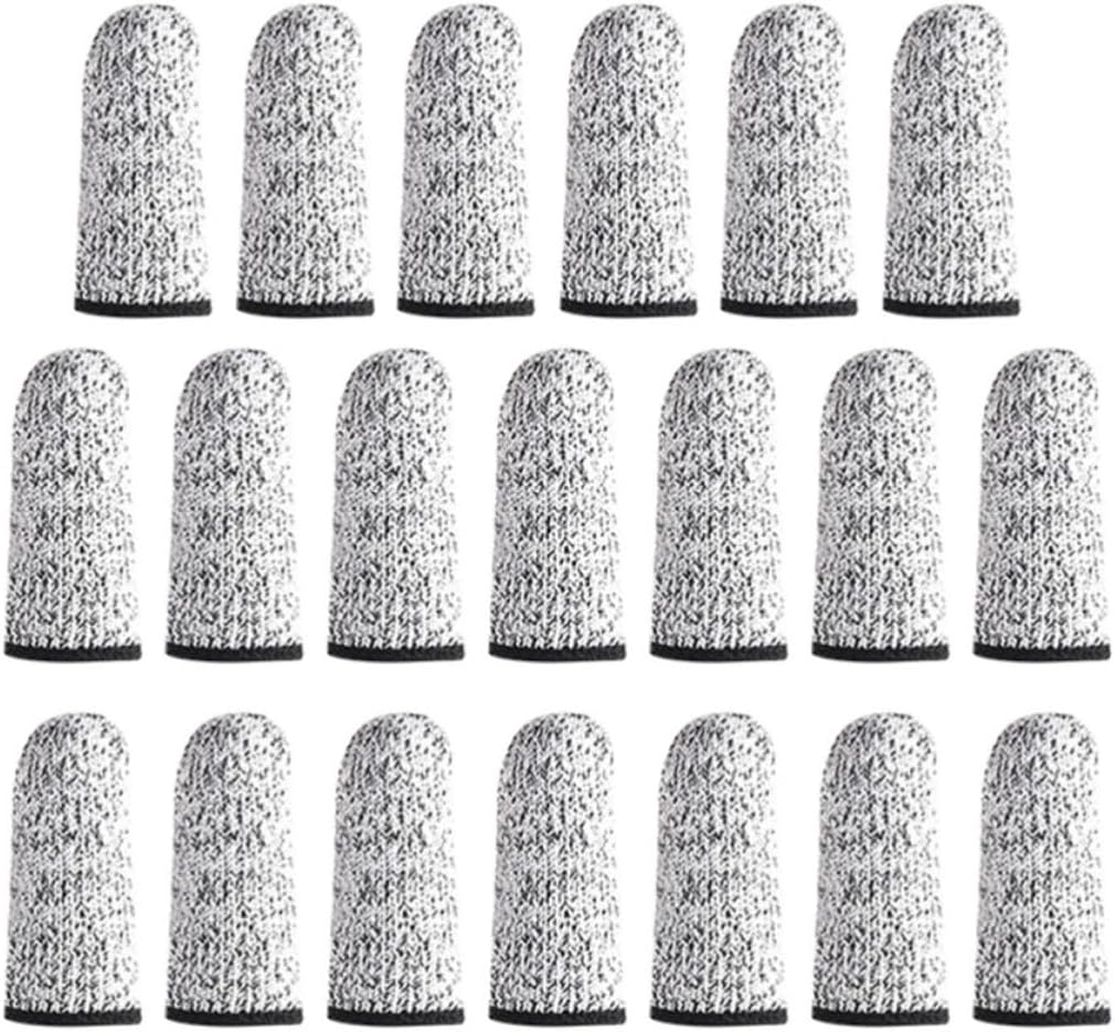 Yardwe Cut Resistant Finger Sleeve Protectors 10 Pairs, Level 5 Wear-Resistant Finger Cots for Carving and Picking, Reusable Protective Covers for Men and Women in Crafting and Industrial