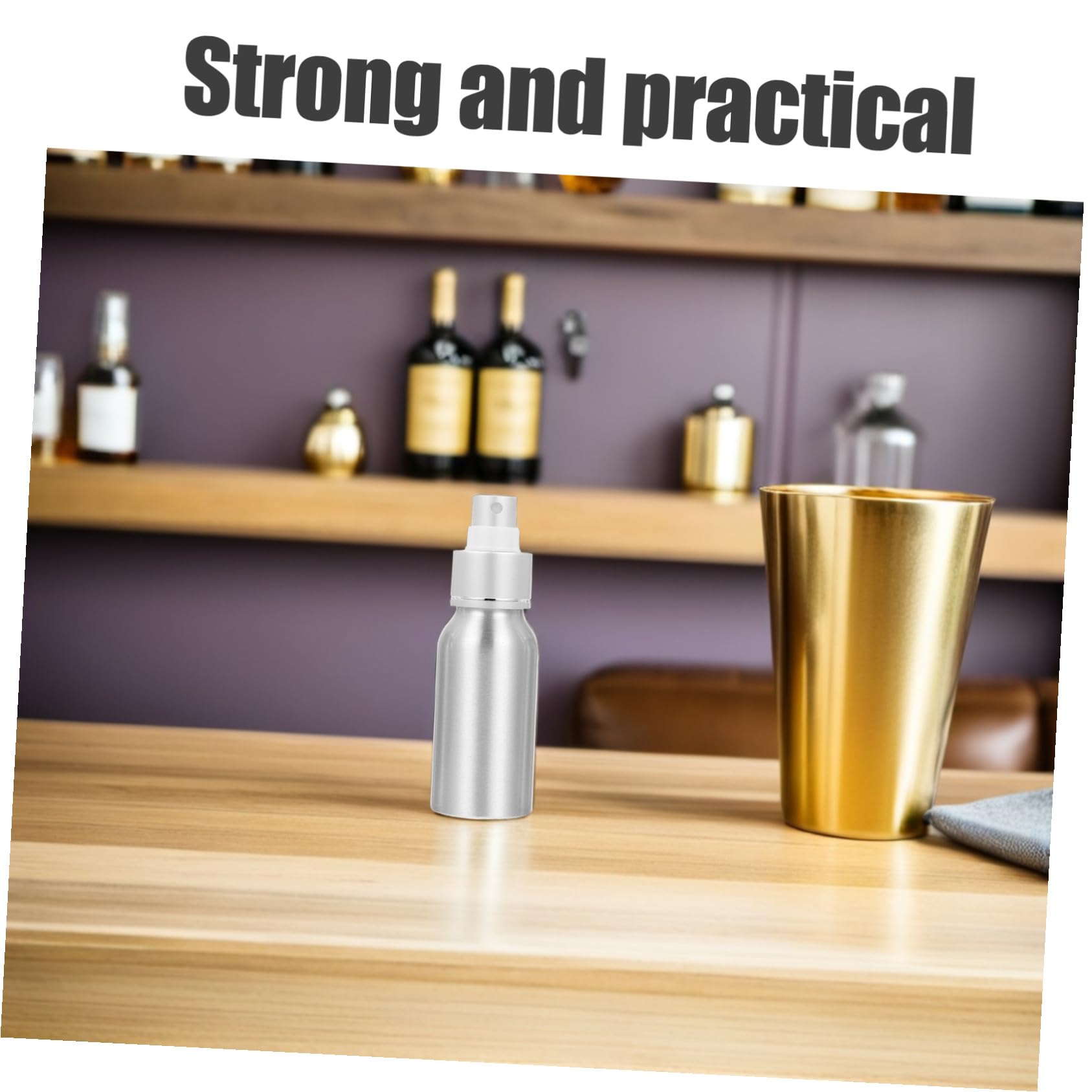 OUNONA Wiederbefüllbare Sprühflasche mit Feinem Nebel Spray Design aus Aluminium und Pp Kompakter Cocktail Zerstäuber 2 Stück 50ml für Cocktails für Riegel und Reise