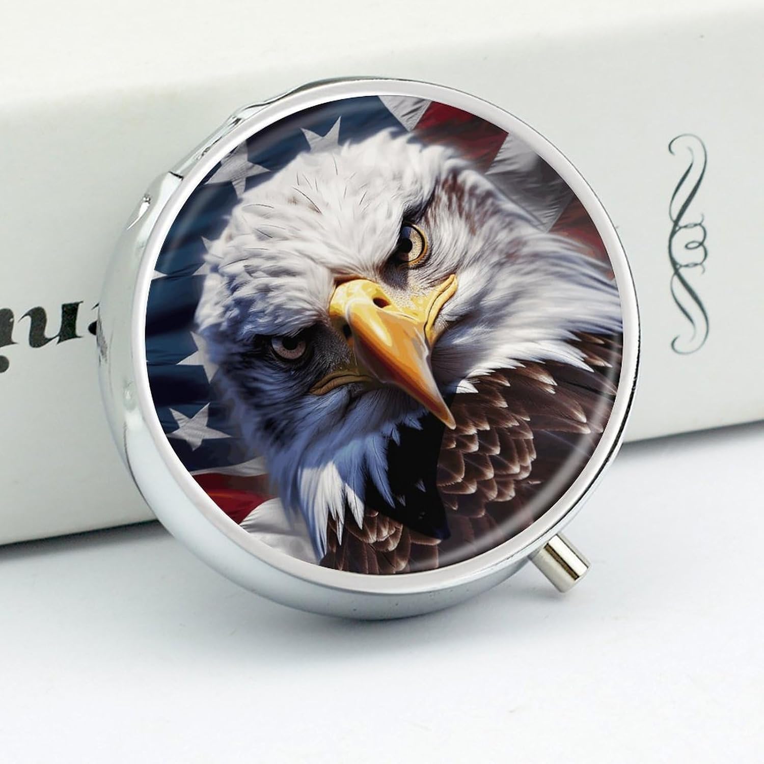 Eagle Pill Case 3 Compartment Round Pill Box image 4