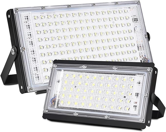 MERHOVO Led-schijnwerper, 150 W Flood Light LED Spotlights Outdoor Lighting Foco LED Exterieur Projector Outdoor Floodlight Street Lamp Garden(2 pieces Cold White,150W)