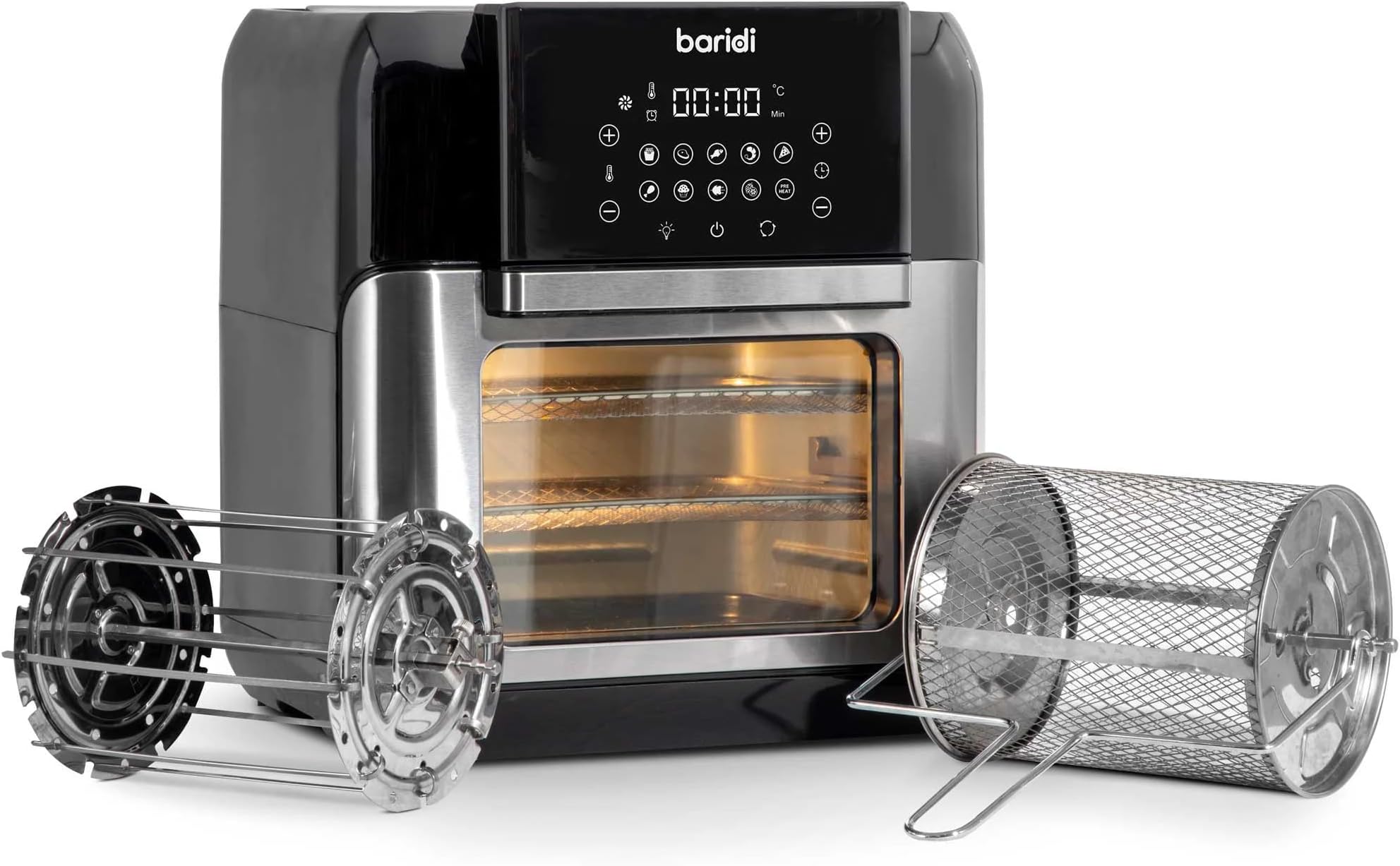 Baridi Large Air Fryer Combi Oven, Rotisserie and Grill, 10 Preset ...