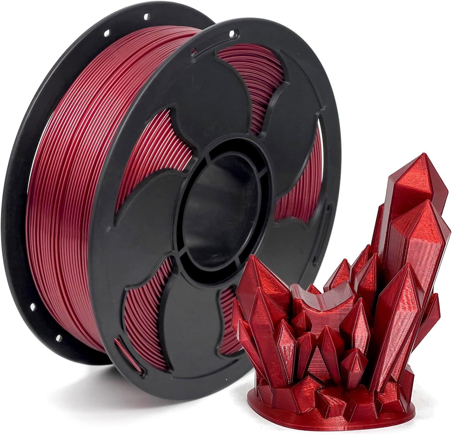 Metal Wine Red PETG Filament 1.75mm High Intensity 3D Printer Filament, 1kg (2.2lbs) Spool Toughness Enhanced Metallic PETG 3D Printing Filament Beginner Friendly