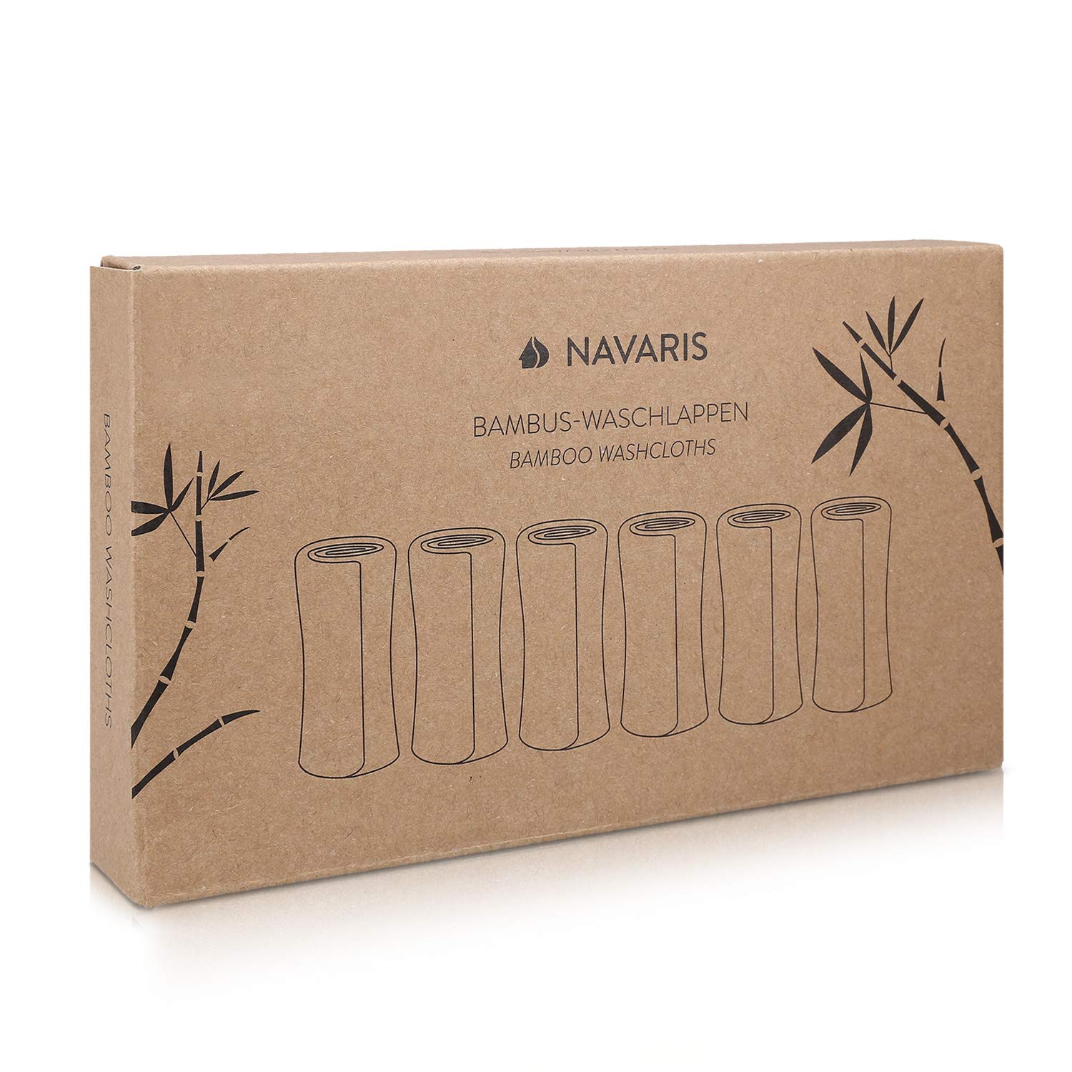 Navaris 6-częściowy zestaw myjek dla niemowląt z wiskozy – 25 x 25 cm miękkie ściereczki – ściereczki do czyszczenia – trwałe i wielokrotnego użytku – niebiesko-szaro-białe