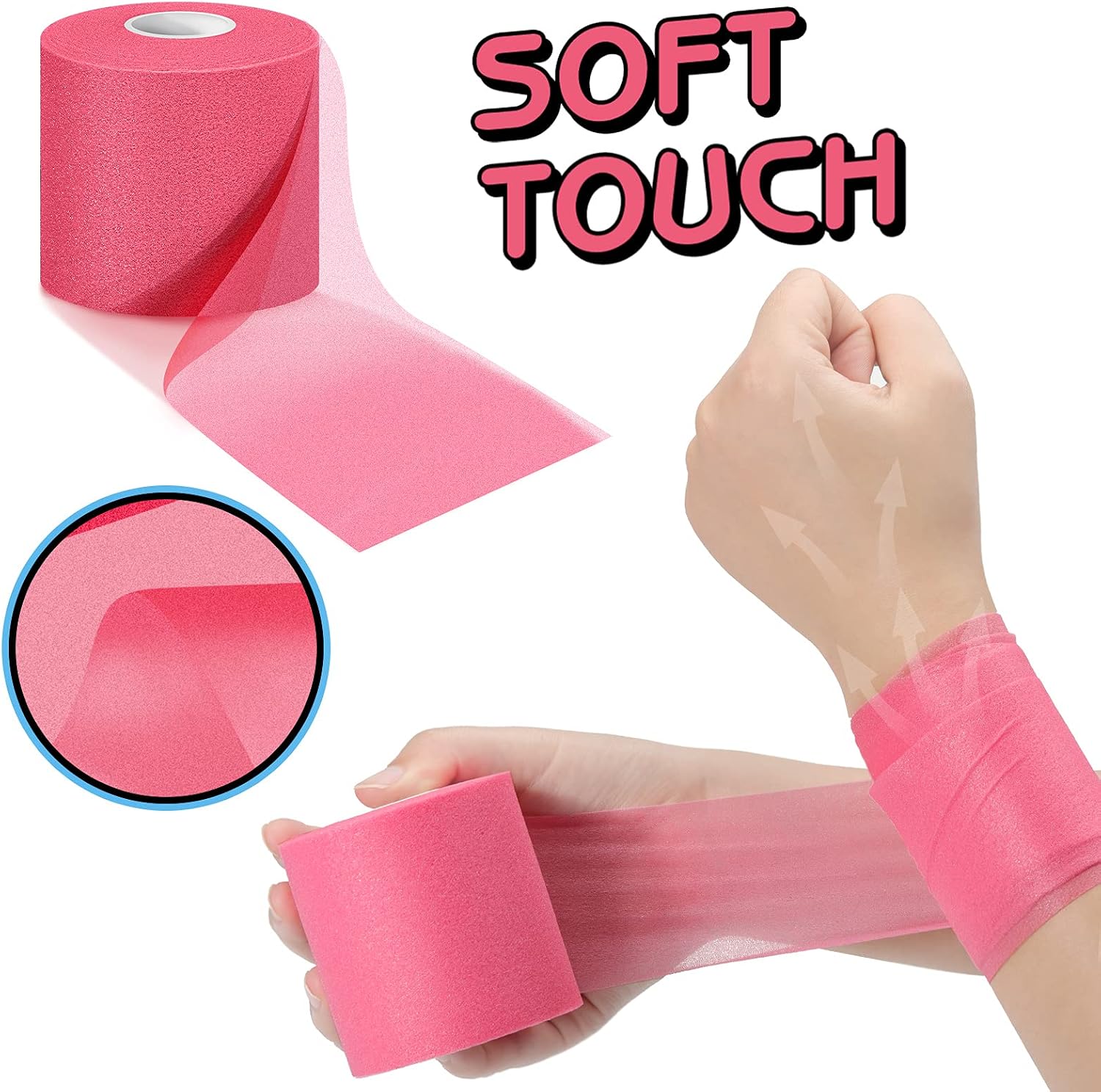 Nuanchu Pre Wrap Athletic Tape 12 Rolls x 30 Yards Prewrap, Bright Colors image 3