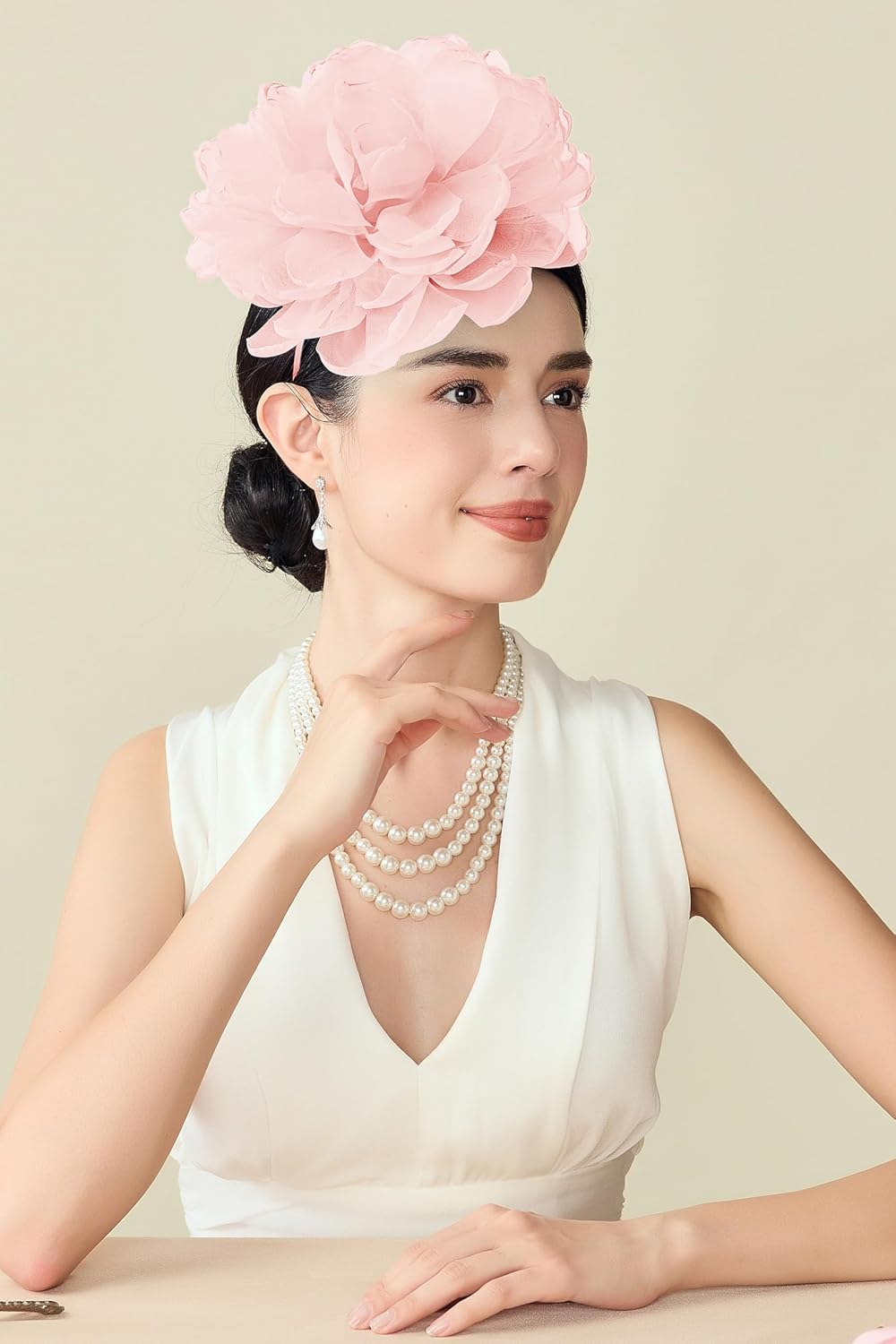 BABEYOND Fascinators Hats for Women - Tea Party Kentucky Fascinator Hat Lightweight Mesh Peony Flower Headband with Hair Clip - Image 5