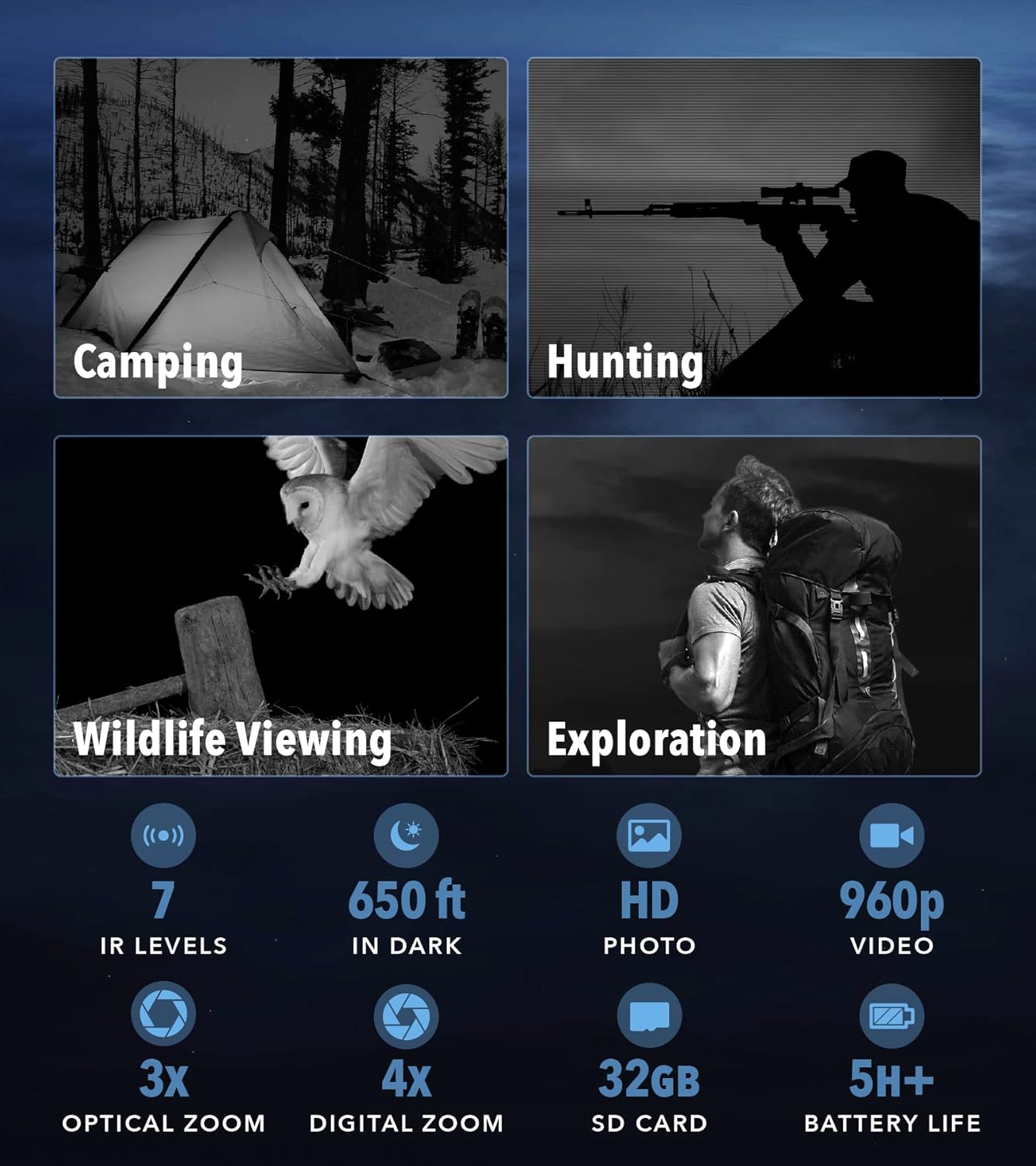 Get Special Price JStoon Digital Night Vision Monocular for 100% Darkness, 1.5” TFT Inner Screen Travel Infrared Monoculars Save Photos & Videos for Outdoor/Surveillance/Security/Hunting/Hiking - 32GB Card Included