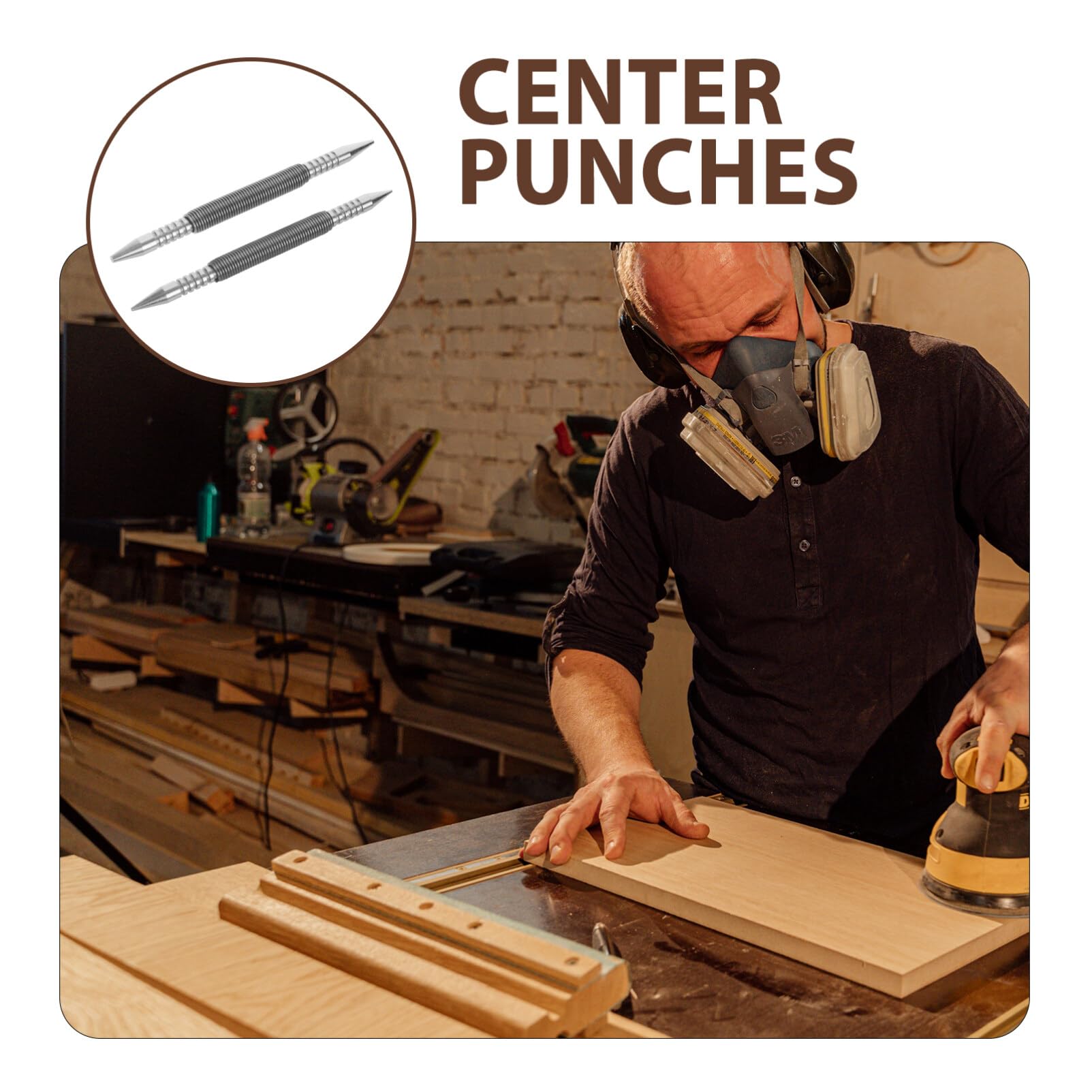 ARTIBETTER 2pcs Spring-loaded Nail Punch Set for Professionals Heavy Duty Drift Punch for Wood Metal Glass