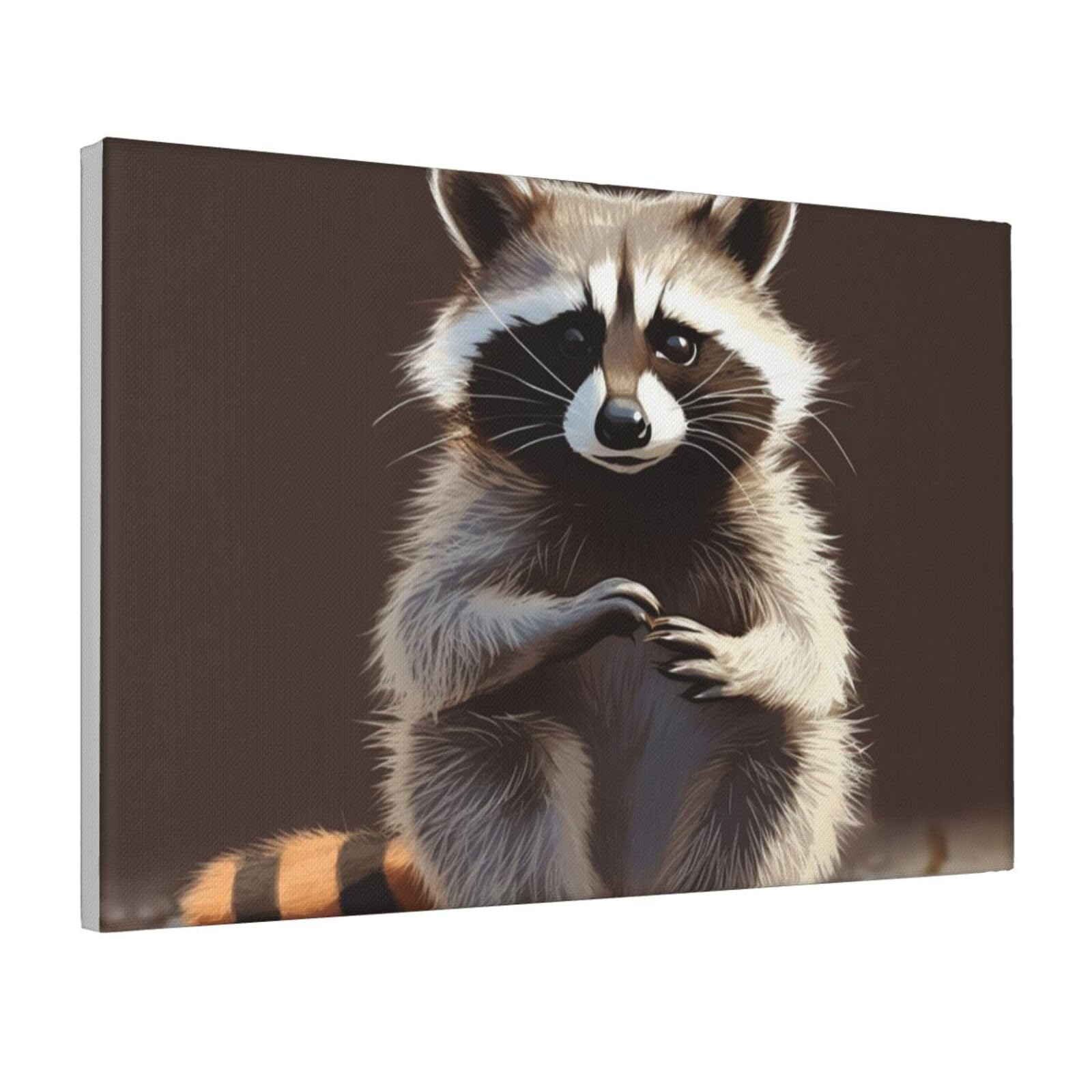 Framed Wall Art for Living Room Art Work, Cute Raccoon Picture Prints Modern Office Wall Paintings Poster Aesthetic Wall Decorations for Home Decor Ready To Hang 12"x18"