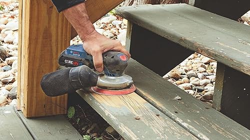 Miniatura 9 de BOSCH GEX18V-5B15 18V Kit de lijadora orbital aleatoria sin escobillas de 5 pulgadas con (1) batería de alimentación avanzada CORE18V 4 Ah