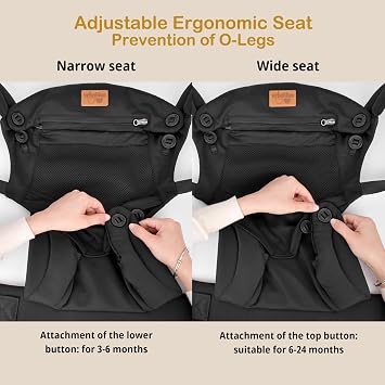 Baby Carrier Newborn to Toddler, Ergonomic Safe Soft Breathable Infant Carrier with Adjustable Head Neck Support - Outdoor Kangaroo Front & Back Carry Baby Carriers for Baby 8-40lbs (Black)