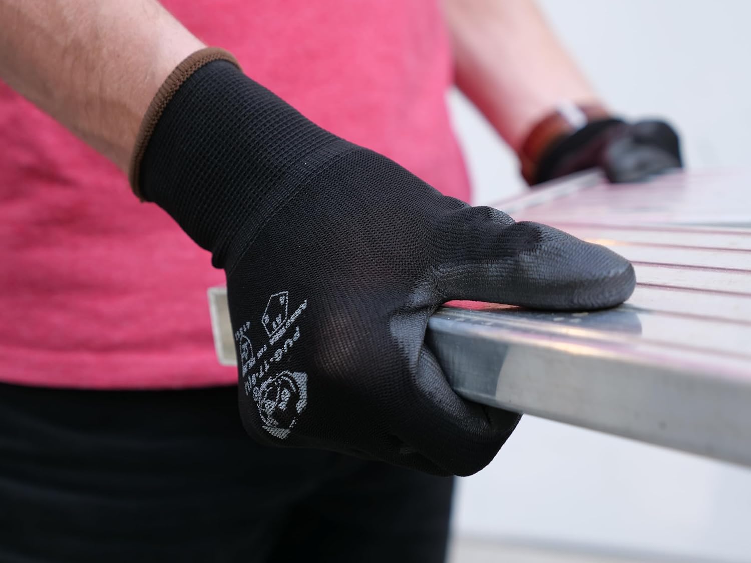 Global Glove PUG-17 Lightweight Polyurethane Dipped Work Gloves, Anti-Static/Electrostatic Compliant with Secure Grip, Bare Hand Sensitivity, Black, 144 Pairs, Large