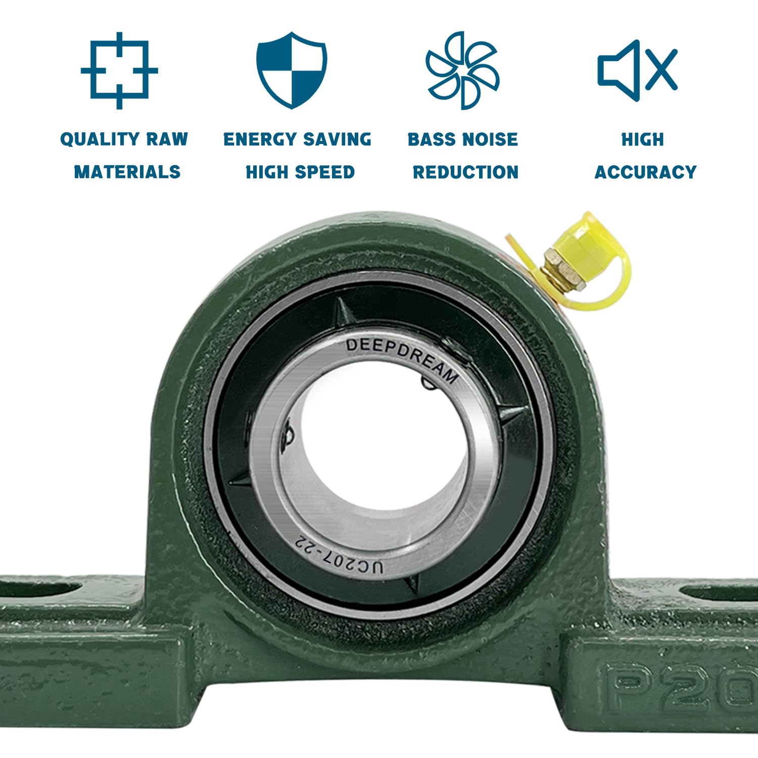 2Pcs UCP20722 Pillow Block Bearing 13/8 Inch Shaft Cast Iron P207 Bearings