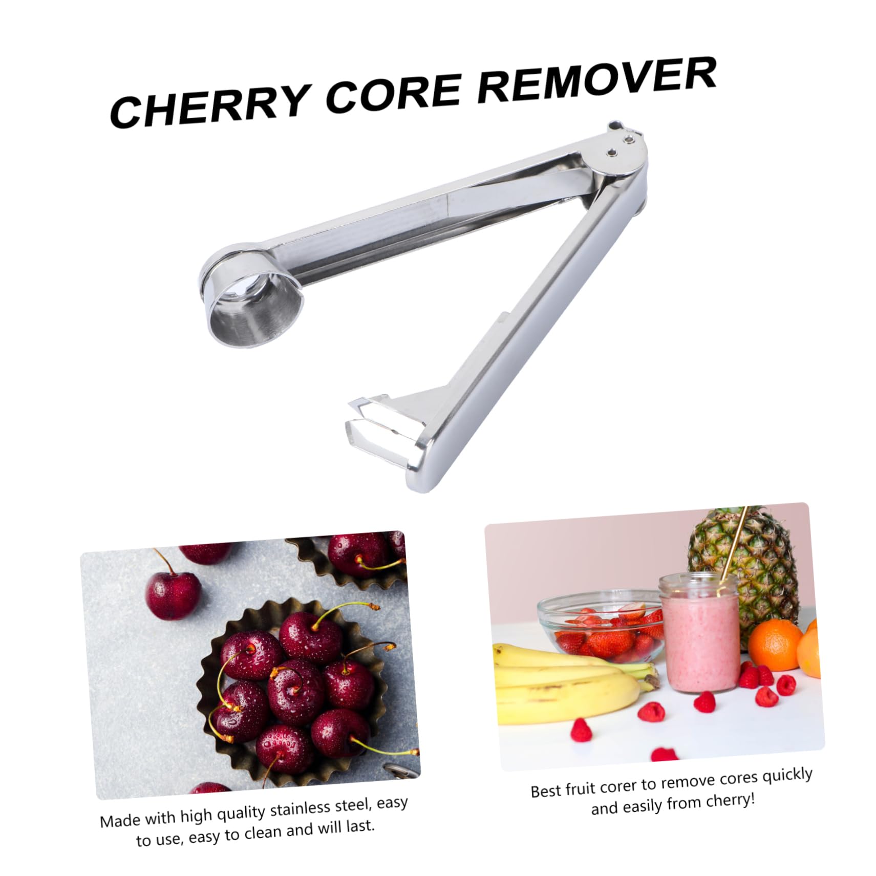 CIYODO 1PC Stainless Steel Cherry Fruit Corer Kitchen Gadget for Quick and Removal Lightweight Easy to Clean Home Utensil