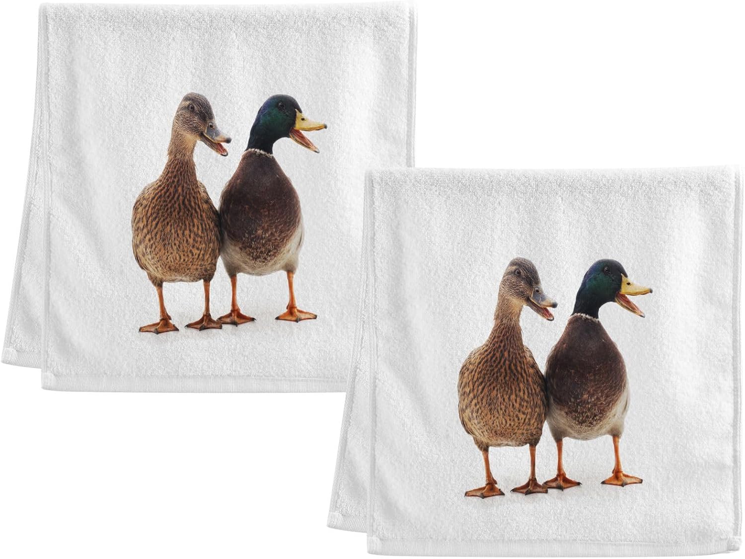 Soft Cotton Face Wash Towels Wild Ducks Gym Hand Towels for Working Out Bathroom Decorative Set of 2 for Guest Bathroom 16x30 Inches