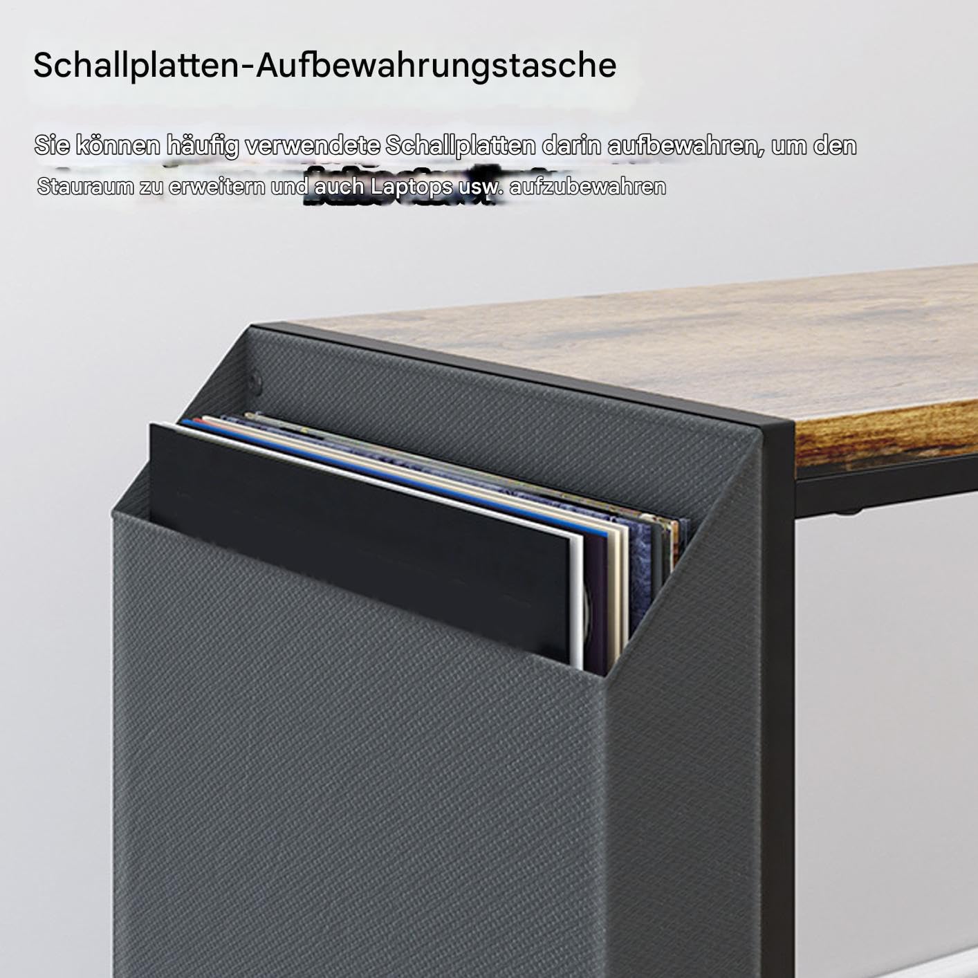 Generisch Armadietto per dischi in vinile, a 2 ripiani, per giradischi, accessorio per la casa, per soggiorno, studio, camera da , angolo, collezione di appartamenti