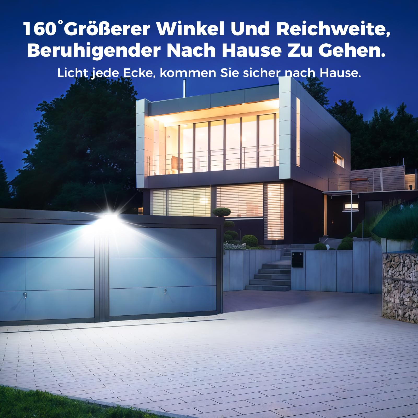 LED Strahler Außen 150W 16500LM 6500K Tageslicht IP66 Wasserdicht 2 Stück