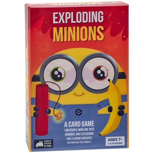 Miniones Explosivos de Exploding Kittens - 2-5 Jugadores - Edades 7+ - 15 Minutos para Jugar - Juego de Cartas de Alto Riesgo Temático de Miniones - Juego de Fiesta, Ideal para Noches Familiares, Niños y Adultos
