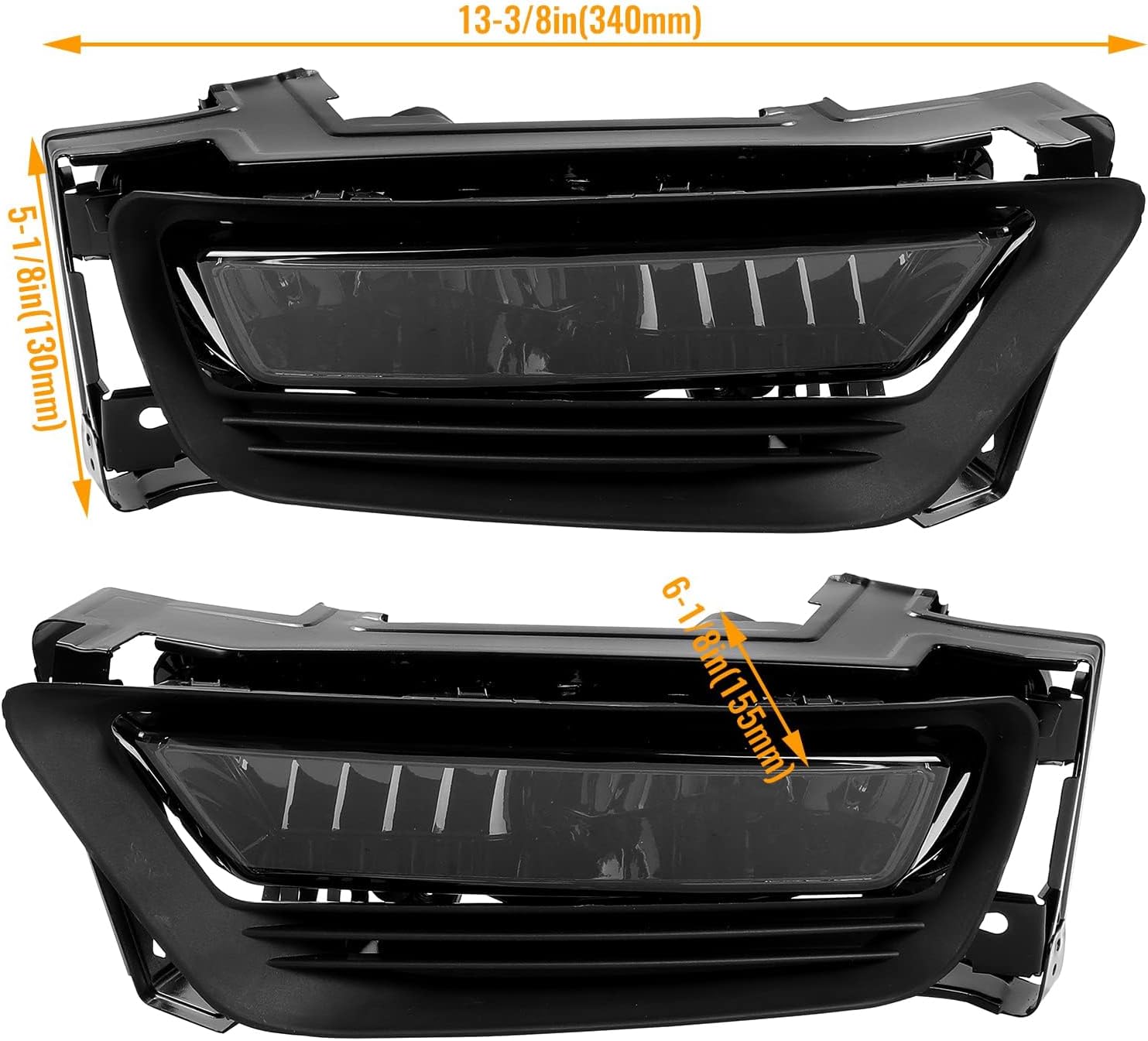 KUAFU Pair Fog Light Lamps 12v 55w Compatible with 2013-2015 Honda Accord Sedan W/Switch Assembly Driver & Passenger Side Smoke Lens Replace for HO2593132 HO2592132