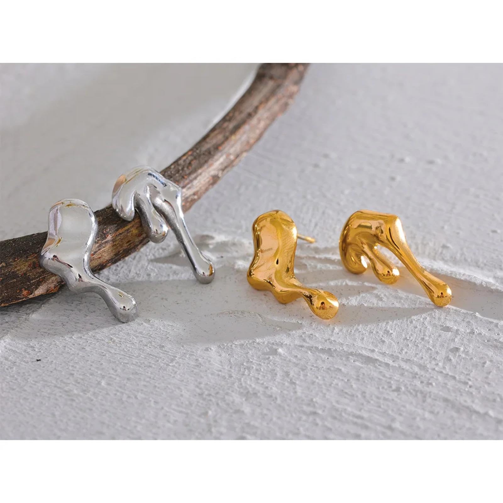 Pendientes Regalos de aro de Semental para Mujeres Asimetría de cumpleaños de niñas geométricas Diariamente