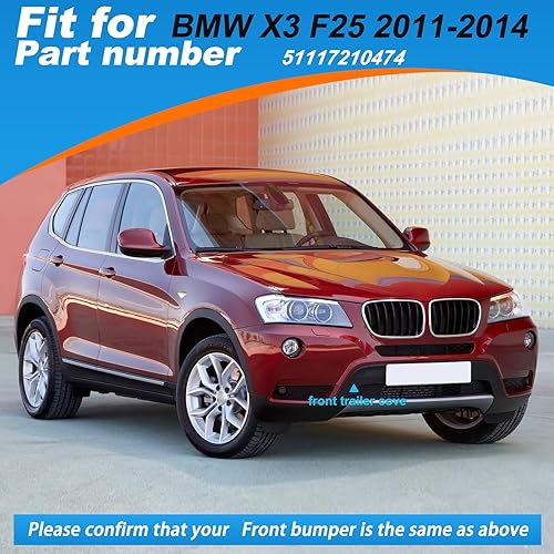 Miniatura 3 de Cubierta de gancho de remolque para parachoques delantero, tapa de ojo de remolque para BMW X3 F25 20112012 2013 2014 51117210474 Cubierta de