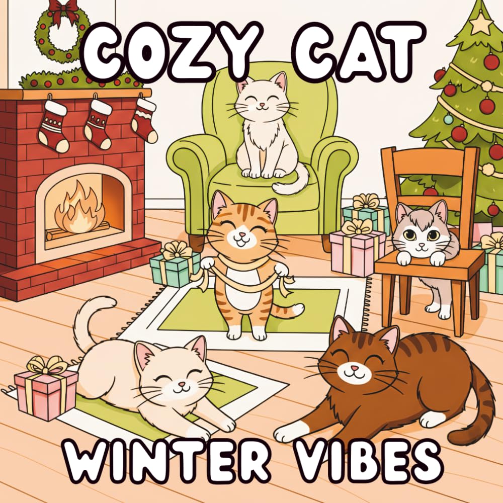 Cozy Cat Winter Magic Coloring Book: Cute Cozy Cats, Snow Adventures, Christmas Scenes & Heartwarming Winter Moments for Relaxing Coloring Fun (Cozy Cat Coloring Book Series)