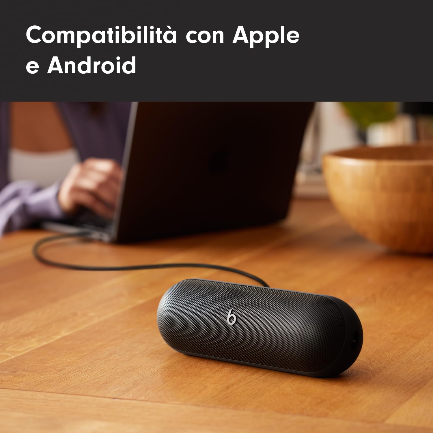 Beats Pill - Altoparlante Bluetooth wireless e Caricatore portatile tramite USB-C - Fino a 24 ore di autonomia della batteria, resistente all'acqua IP67, compatibile con Apple e Android - Nero opaco