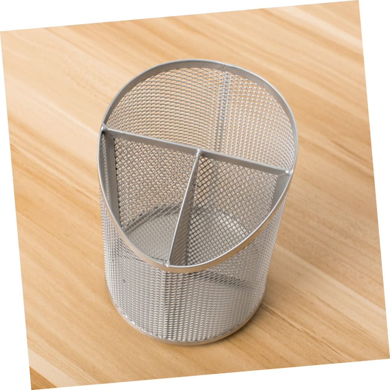 NUOBESTY 3 Pezzi Portapenne in Metallo Contenitore Per Scrivania Organizer Da Scrivania in Argento Portapenne