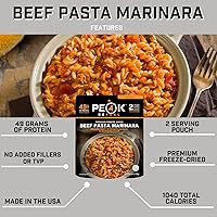 Vista 3 de Peak Refuel Pasta de Carne con Salsa Marinara 49g de Proteína 1040 Calorías Carne 100% Real Comida Premium Deshidratada al Vacío
