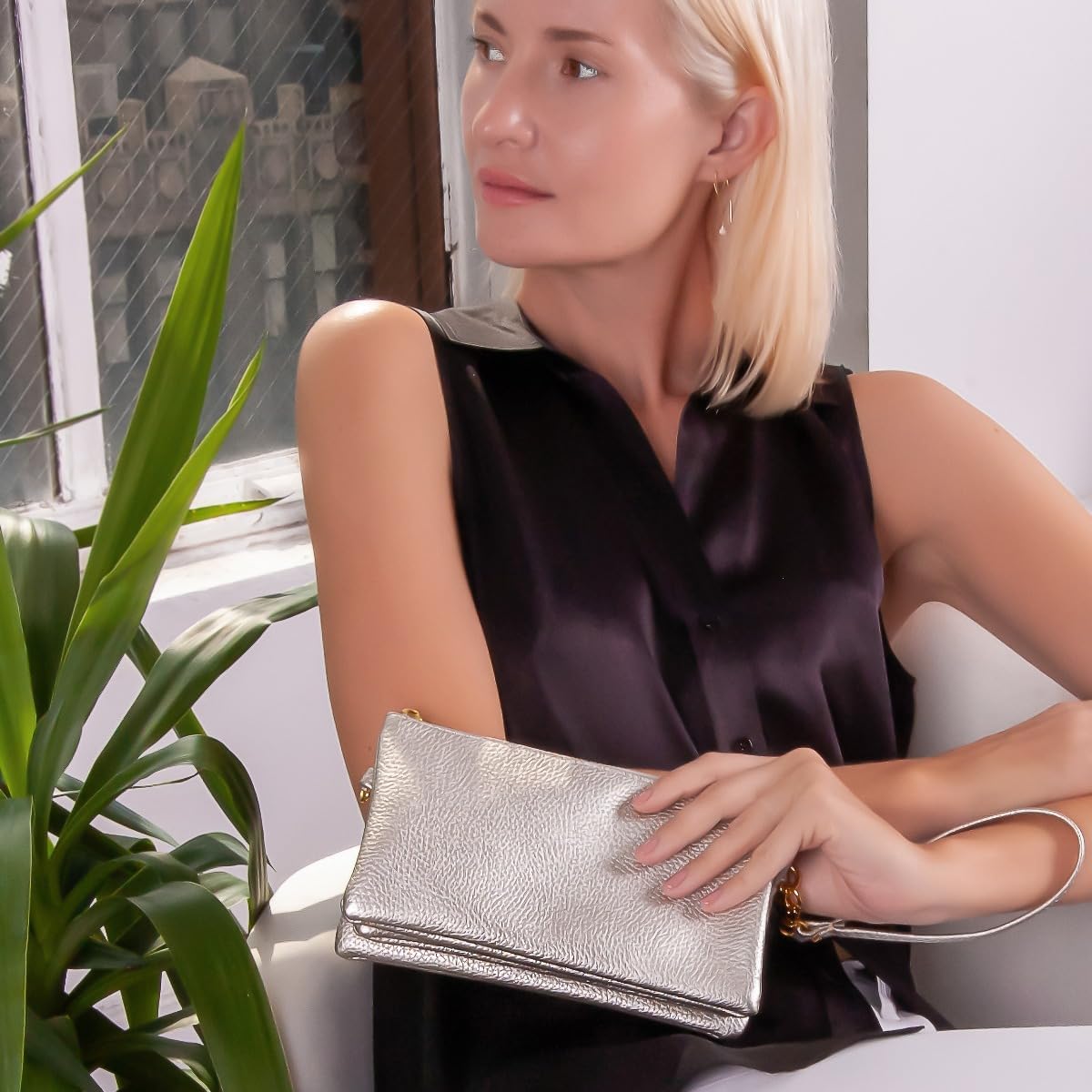 Humble Chic NY Vegan Leather Wristlet Purse for Women - Small Clutch Purse with Shoulder and Wrist Straps - Image 3