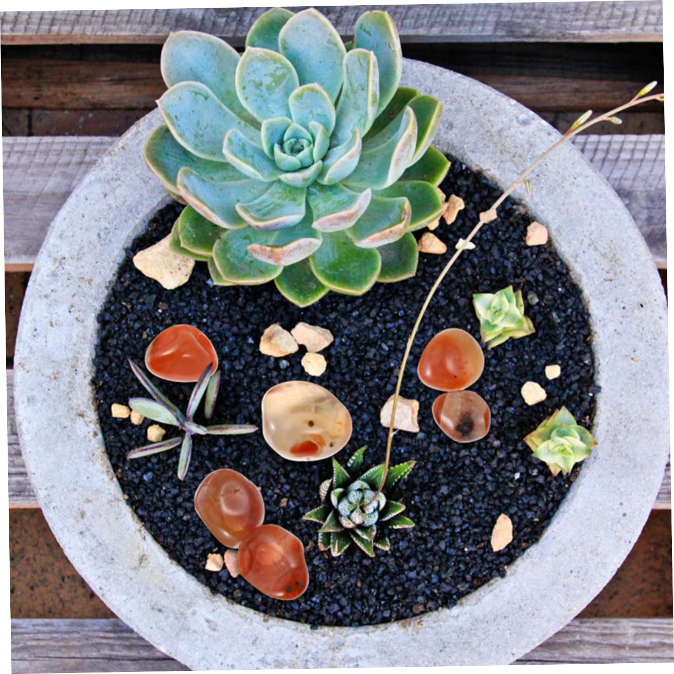 Ciottoli Decorativi da Giardino 500g in Pietra Yuhua, 1 Confezione | Lavorazione Fine, Bordo Liscio, per Decorazione Esterna e Spazi Outdoor
