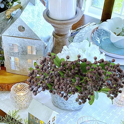 Miniatura 4 de DILATATA Tallos de bayas artificiales de bayas artificiales de bayas de acebo de 12 pulgadas para festivales, manualidades de vacaciones y