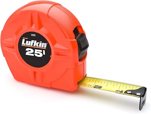 Cinta métrica retráctil Lufkin 1 pulgada x 26 pies de alta visibilidad color naranja L625CME