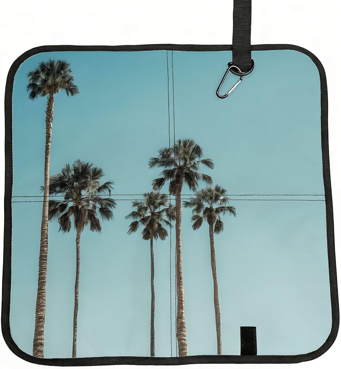 (Palm Tree) Sitting Pad Foldable Seat Cushion Lightweight Camping Seat Mat with Hook for Outdoor Hiking Picnic Camping