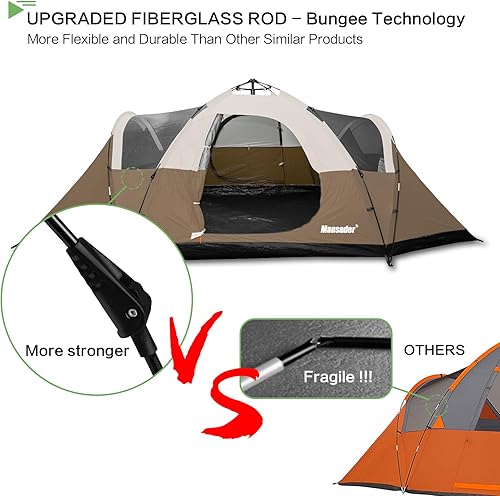 Miniatura 4 de 6 Person Family Camping Tent,Waterproof Windproof with Top Rainfly,Easy Set Up,Pop Up Tent for Outdoor Camping Hiking Trave