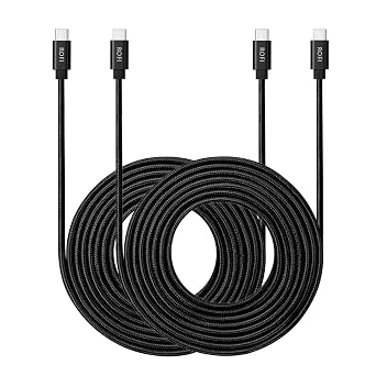 RoFI USB C to USB C Cable, [2Pack 2FT] 60W Power Delivery Fast Charge Type C Cord Compatible with MacBook Pro/iPad Pro/Galaxy S20/Microsoft Surface/Google Pixel and Other USB C Device 2 Feet, Black