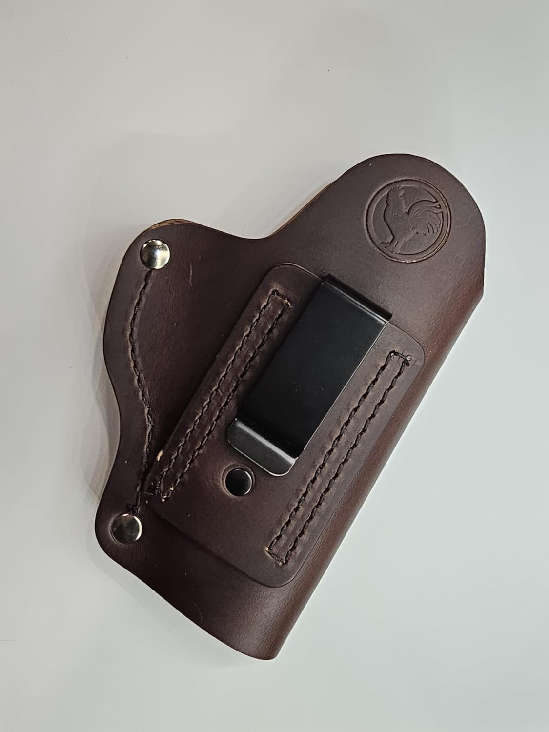 IWB Leather Holster, for Compact Glock, Sig, Ruger, Taurus, M&P 9mm Shield and Similar Sized Handguns