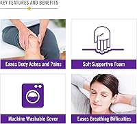 Vista 10 de DMI Almohada de cuña de cama y cuña triangular con inclinación elevada para dolor de cuello, dolores de cabeza, hombros, dolor de espalda, soporte