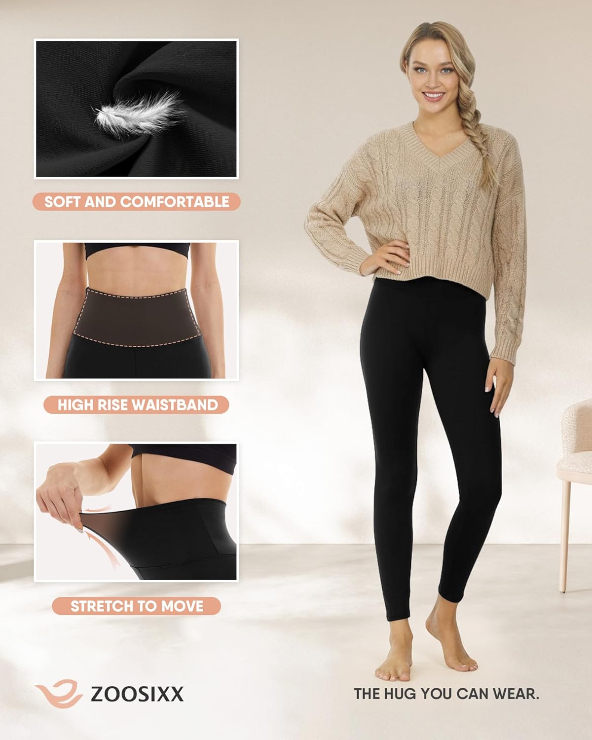 ZOOSIXX High Waisted Leggings for Women - Tummy Control Soft Opaque Printed Pants with Camo, Leopard for Workout Skating - Image 4