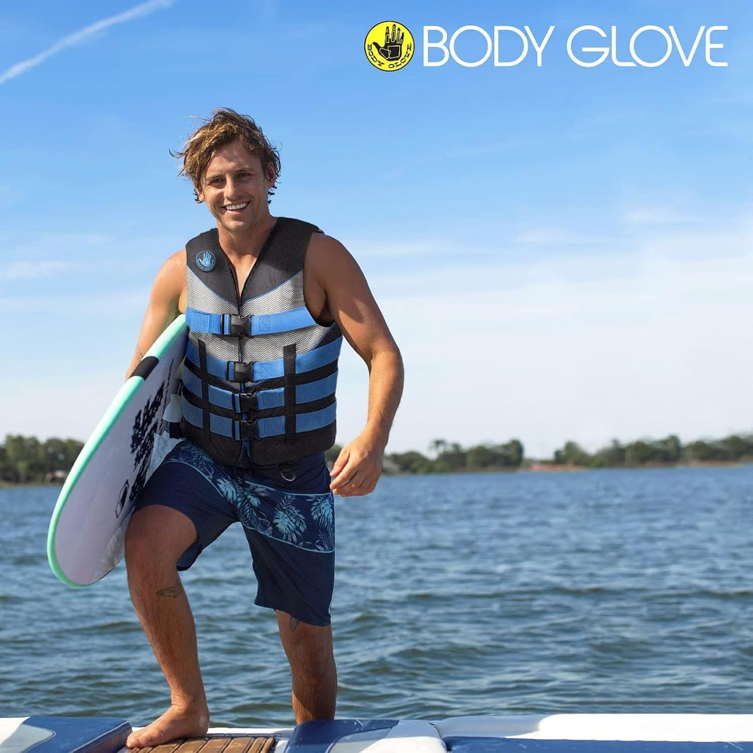 Body Glove Unisex Life Jacket for Adults, USCG and Transport Canada Approved Life Vest, Type III PFD, Lightweight, Great for Boating, Fishing, Kayaking, Rafting, Paddling