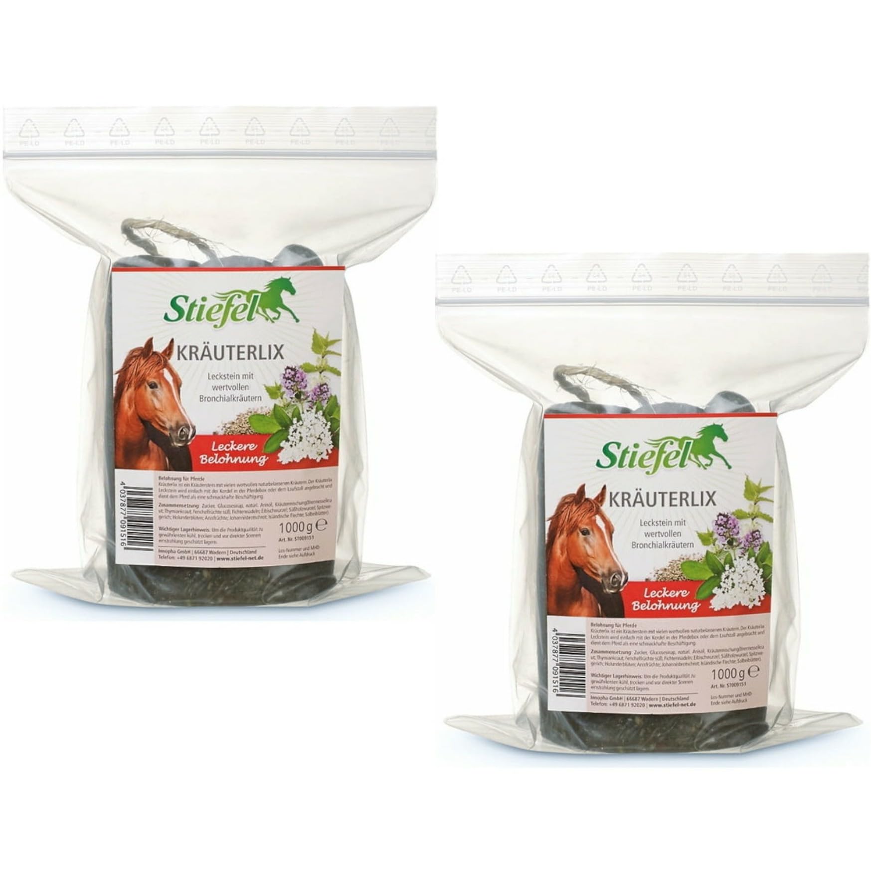 RL24 Stiefel - Kräuterlix Kräuterleckstein – 2 x 1000 g Tüte (2er Set)