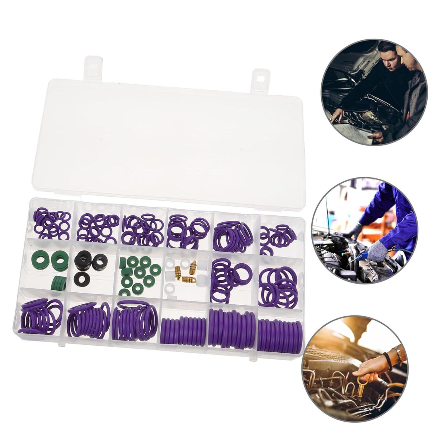 ULTECHNOVO 5sets Automotive Air Conditioning Seal Kit Rubber Gasket Assortment for Efficient Car Repair and Maintenance Leak Prevention Compatible Vehicle Models