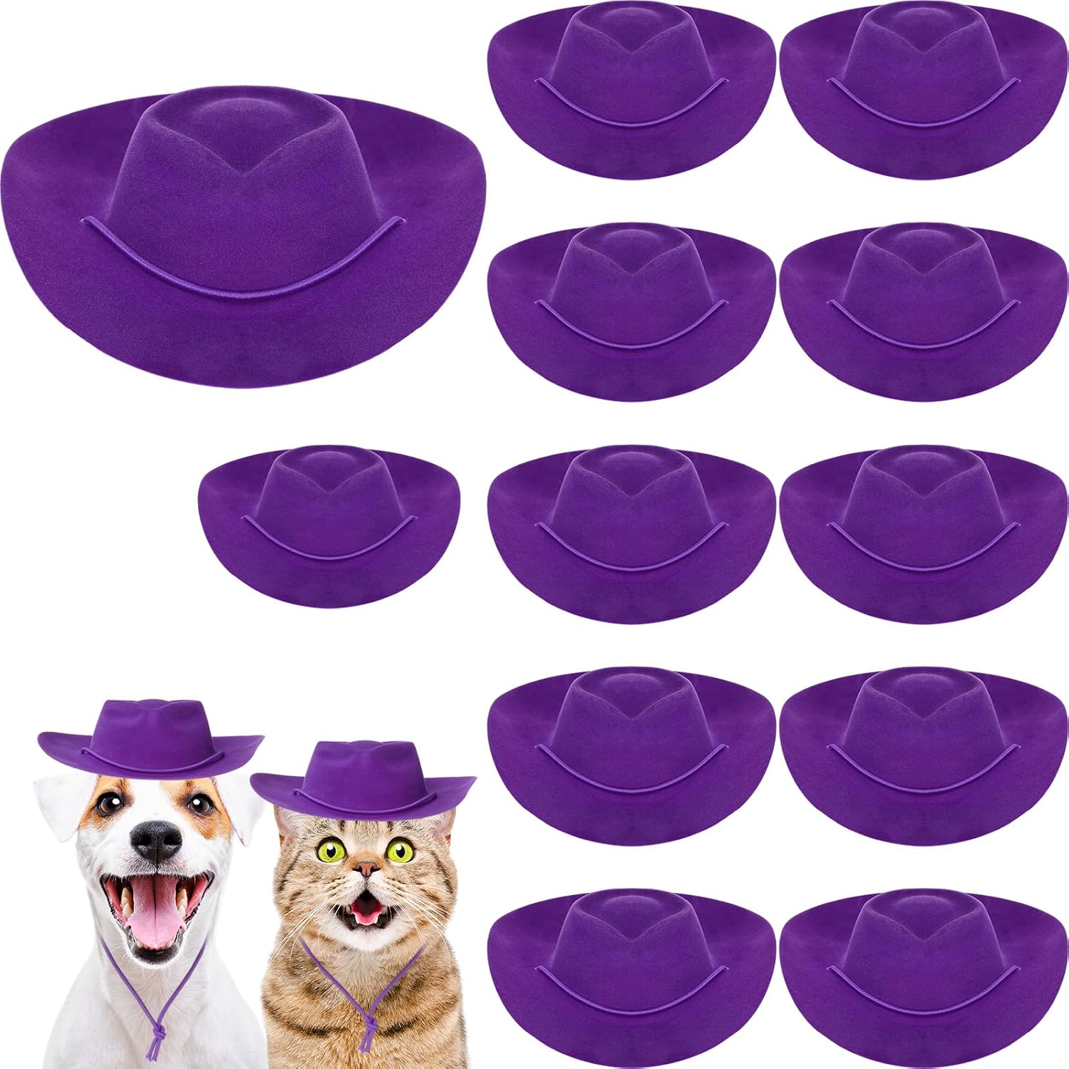 Xtinmee 12 Pcs Mini Cowboy Hats for Party Plastic Tiny Cowboy Hats Cute Miniature Decor for Craft Doll Western Party