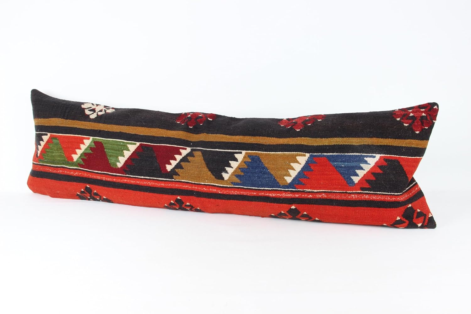 King Size Kilim Pillow Cover 14x47 inch Bedding Lumbar Twin Extra Long Queen Cushion Classy Boho Design Housewarming Chevron Throw