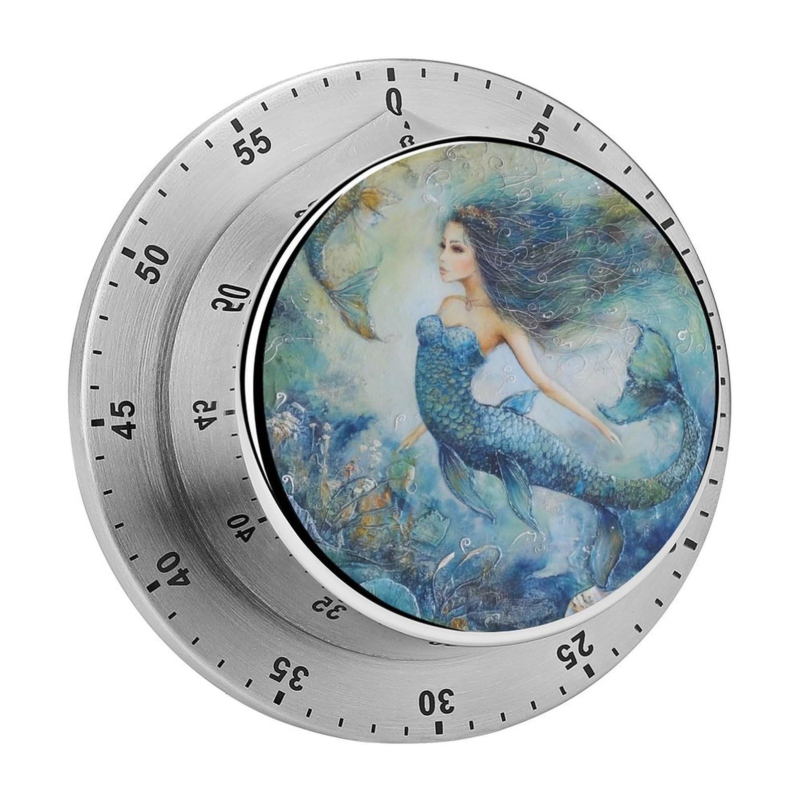 Mermaid Shell Kitchen Timer Magnetic Countdown Countup Timer for Cooking Baking 8x8cm