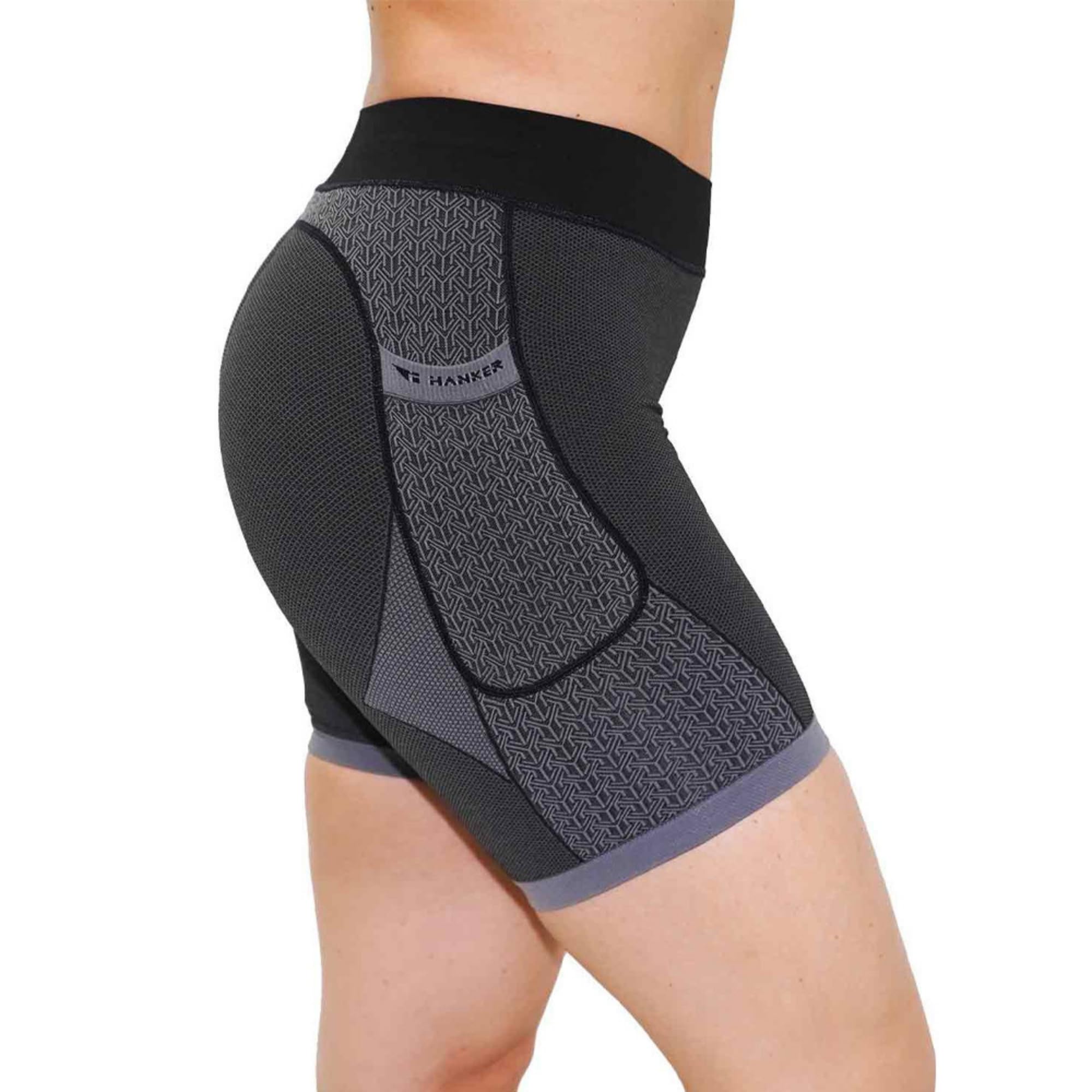 HANKER Mallas Compresión Hombre Running Trail – Bolsillos Laterales, Tejido Termorregulador Soft-Air, Costuras Planas Antirrozaduras